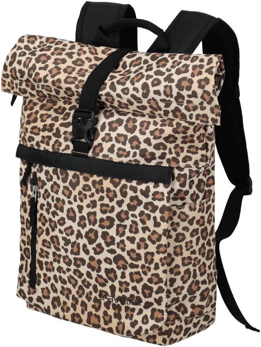 Travelite Basics rollup backpack, leopard