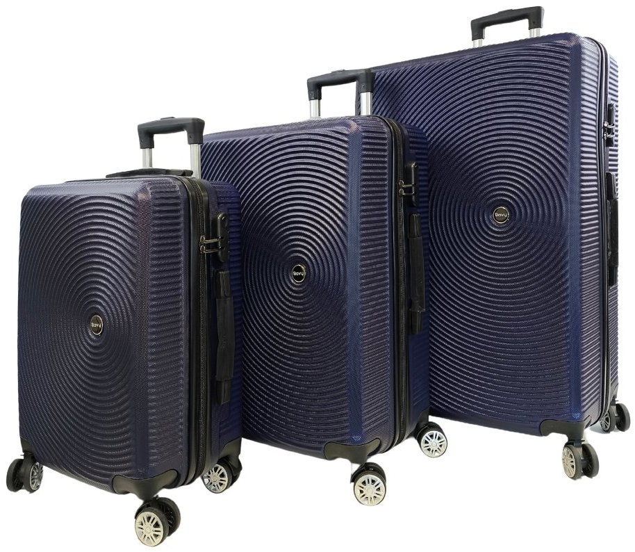 Bavy Cestovní kufr skořepinový Circle Navy - set 3 ks