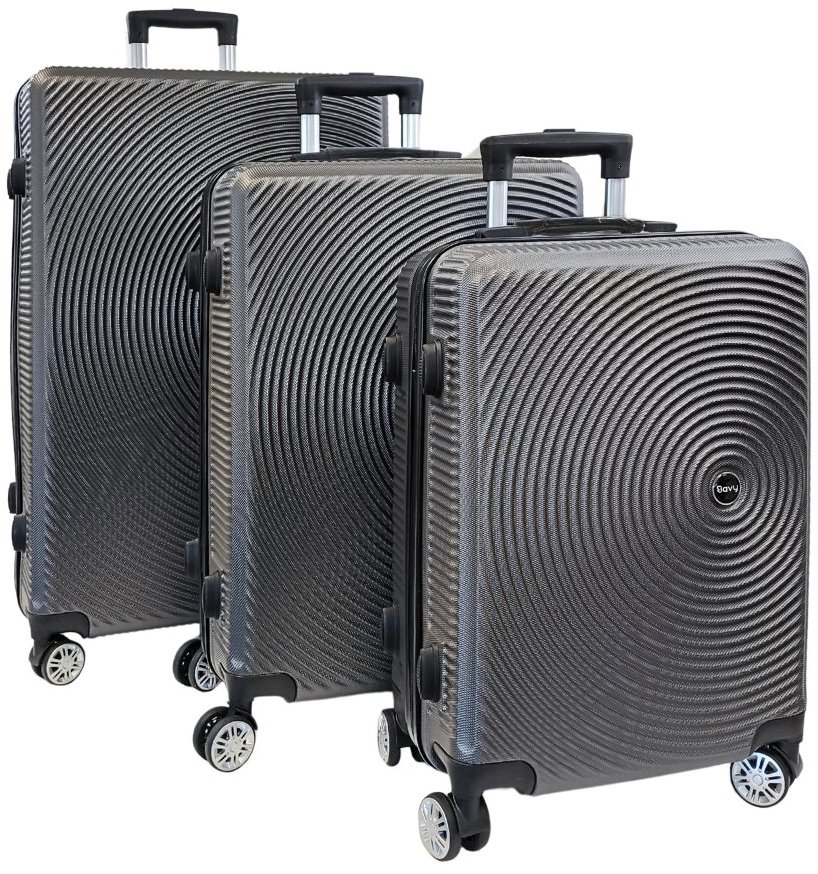 Bavy Cestovní kufr skořepinový Circle Dark grey - set 3 ks