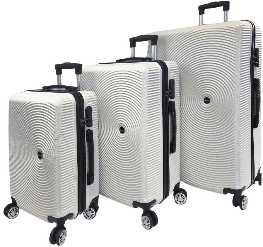 Bavy Cestovní kufr skořepinový Circle White - set 3 ks