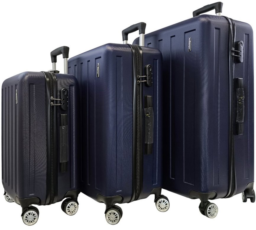 Bavy Cestovní kufr skořepinový Stripes Navy - set 3 ks