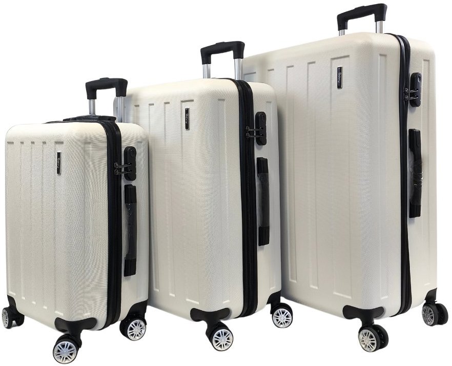 Bavy Cestovní kufr skořepinový Stripes White - set 3 ks
