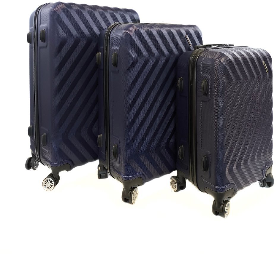 Bavy Cestovní kufr skořepinový Waves Navy - set 3 ks