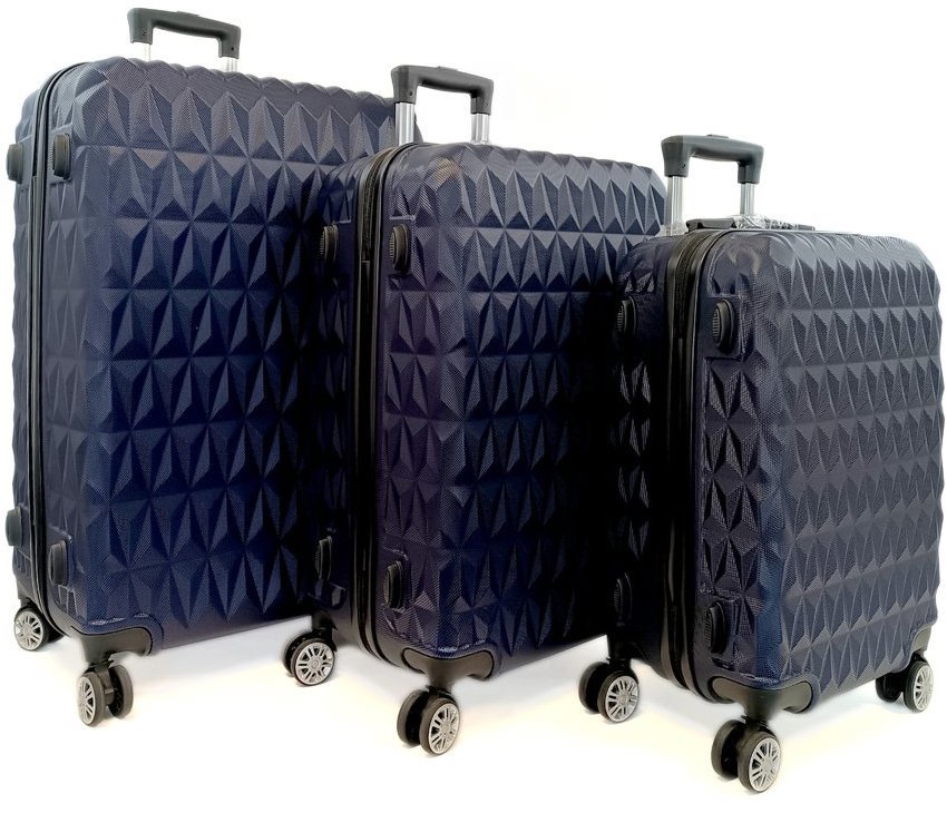 Bavy Cestovní kufr skořepinový Diamond Navy - set 3 ks