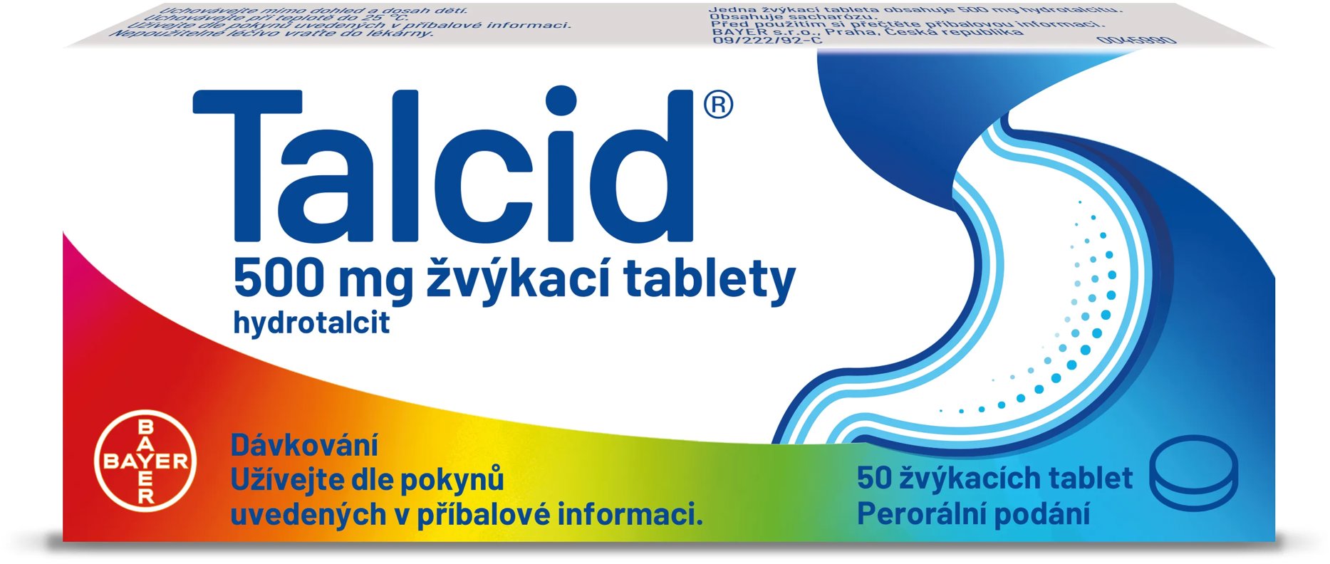 Talcid 500 mg 50 žvýkacích tablet