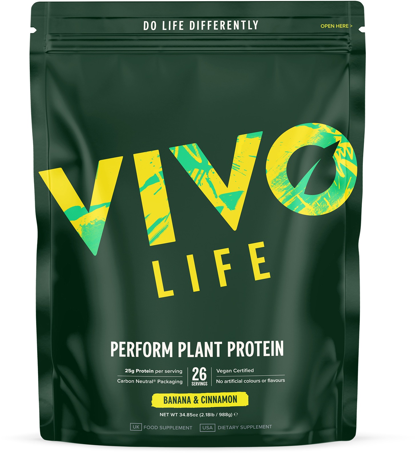 Vivo Life Perform Banán a skořice - RAW vegan protein & BCAA (988 g)