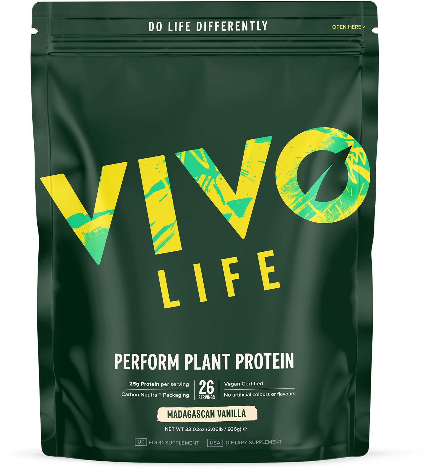 Vivo Life Perform Madagaskar vanilla - RAW vegan protein & BCAA (936 g)