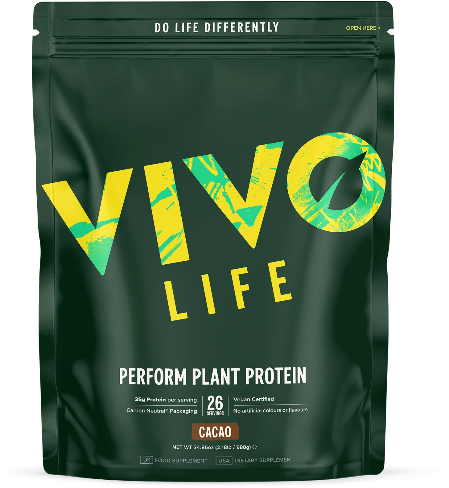 Vivo Life Perform RAW Kakao - RAW vegan protein & BCAA (988 g)