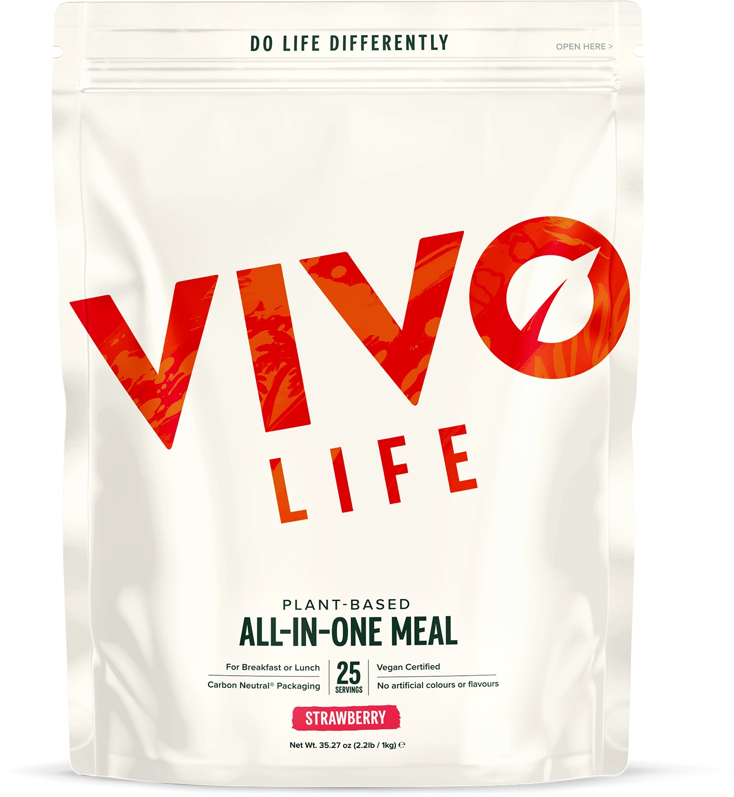 Vivo Life Whole Meal Jahoda - Nutričně kompletní vegan protein jídlo (1000 g)