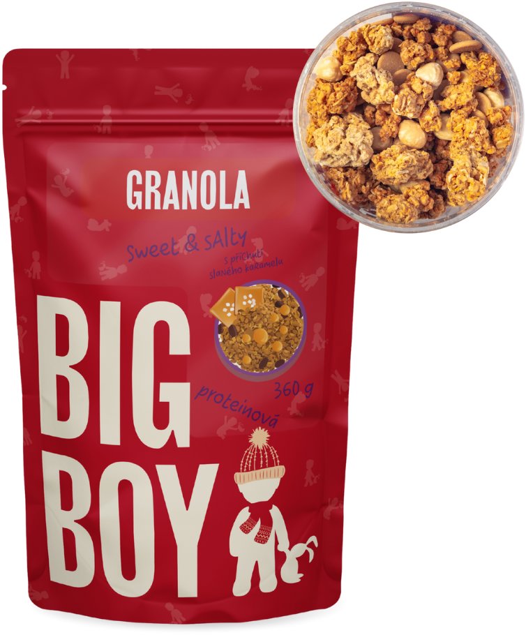 BIG BOY Proteinová granola Sweet and Salty s příchutí slaného karamelu 360 g