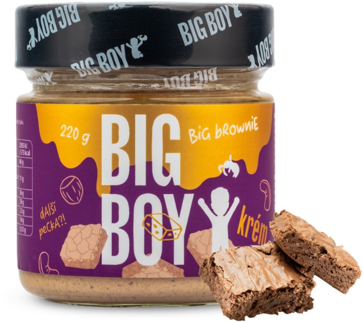 BIG BOY Big Brownie - Lískový krém s kešu a bílou čokoládou 220 g