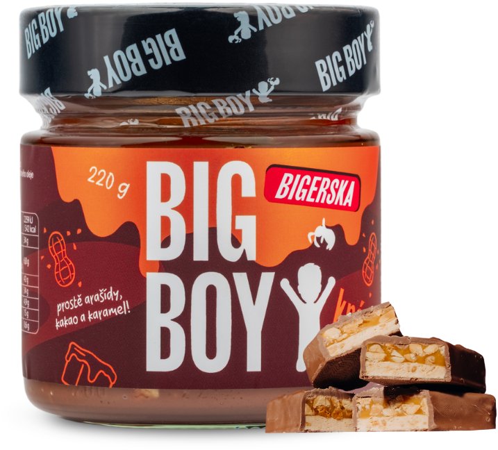 BIG BOY Bigerska 220 g Sladký arašídový krém s kakaem a slaným karamelem