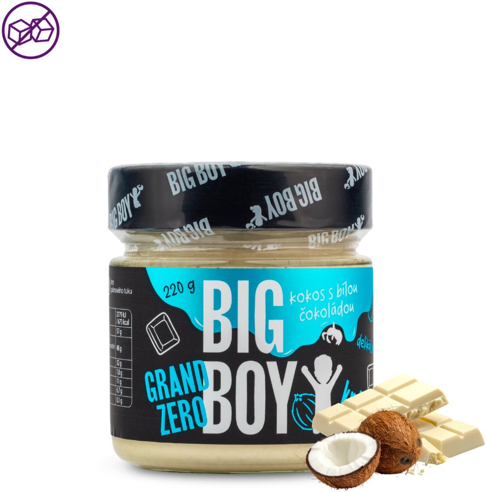 BIG BOY Grand zero kokos a bílá čokoláda 220 g