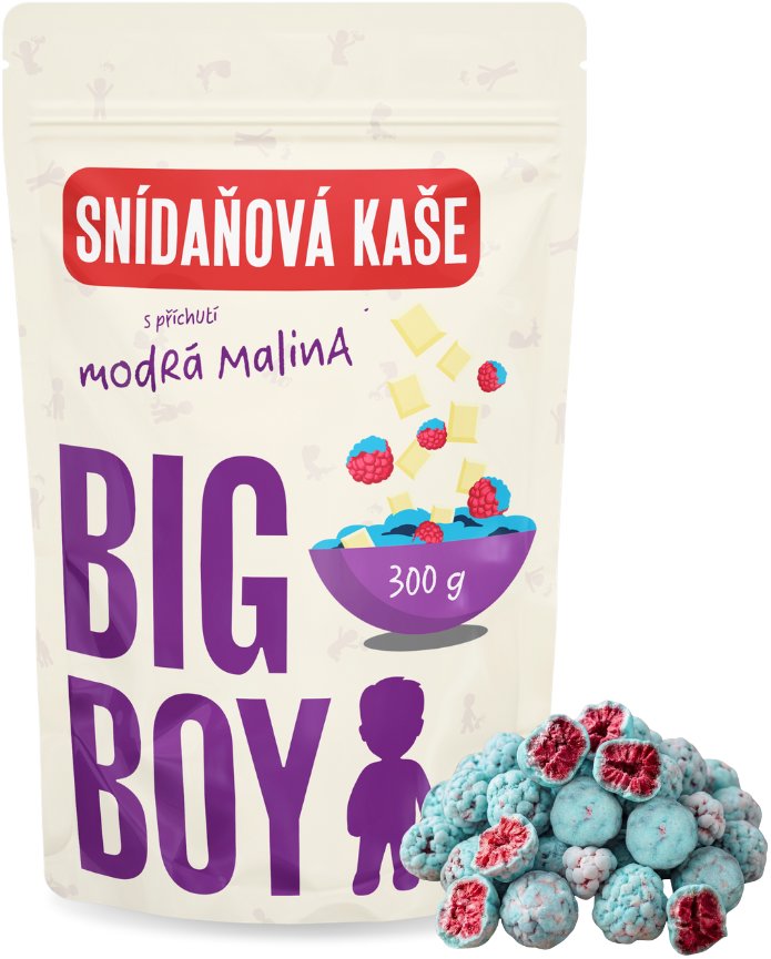 BIG BOY Kaše s příchutí modrá malina se spirulinou 300 g