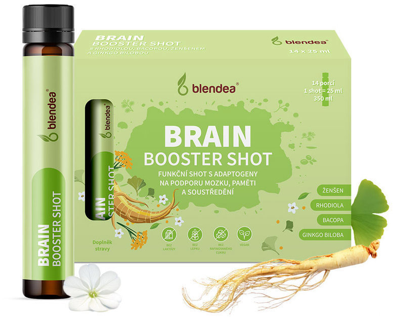 Blendea Shot Brain Booster s adaptogeny 14 × 25 ml