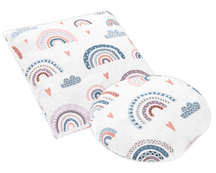 BocioLand Velký a malý nahřívací polštářek termofor s třešňovými pecičkami - Duha