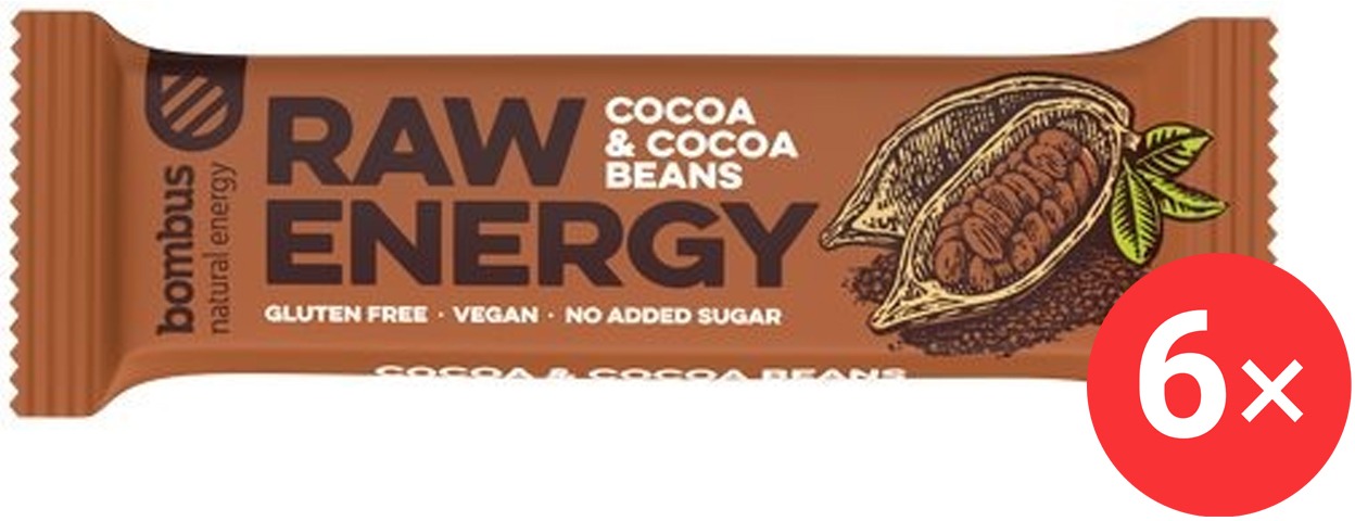 Bombus Raw Energy Cocoa&Cocoa beans 6 x 50g
