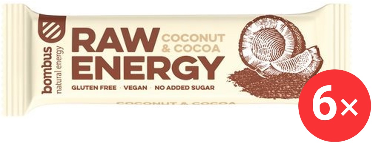 Bombus Raw Energy Coconut&Cocoa 6 x 50g