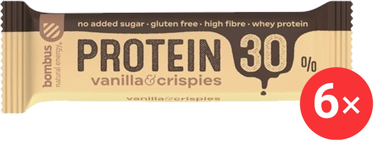 Bombus Protein 30%, 6 x 50g, Vanilla&Crispies