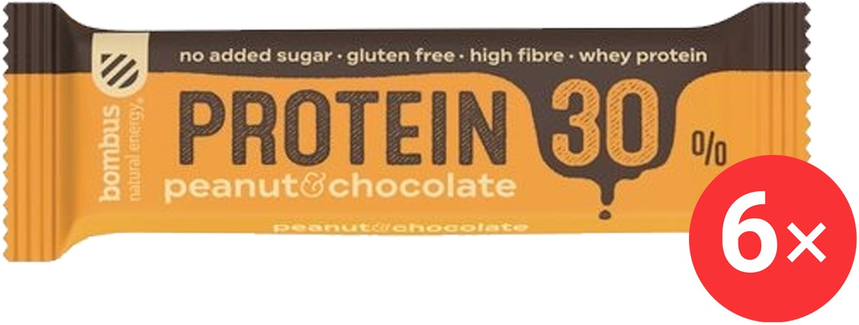 Bombus Protein 30%, 6 x 50g, Peanut&Chocolate
