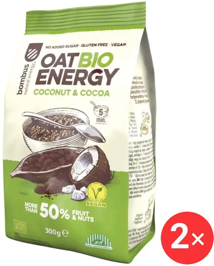 BOMBUS oat BIO energy 2 x 300 g, Coconut&Cocoa