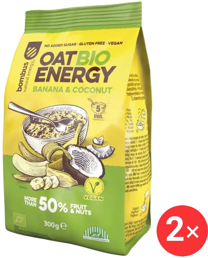 BOMBUS oat BIO energy 2 x 300 g, Banana&Coconut