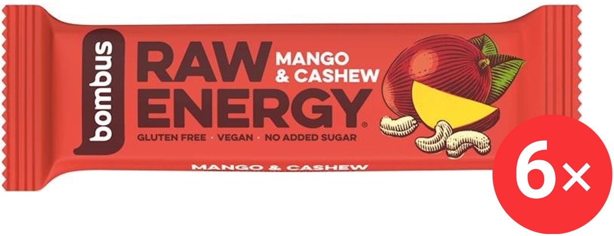 Bombus Raw Energy Mango&Cashew 6 x 50 g