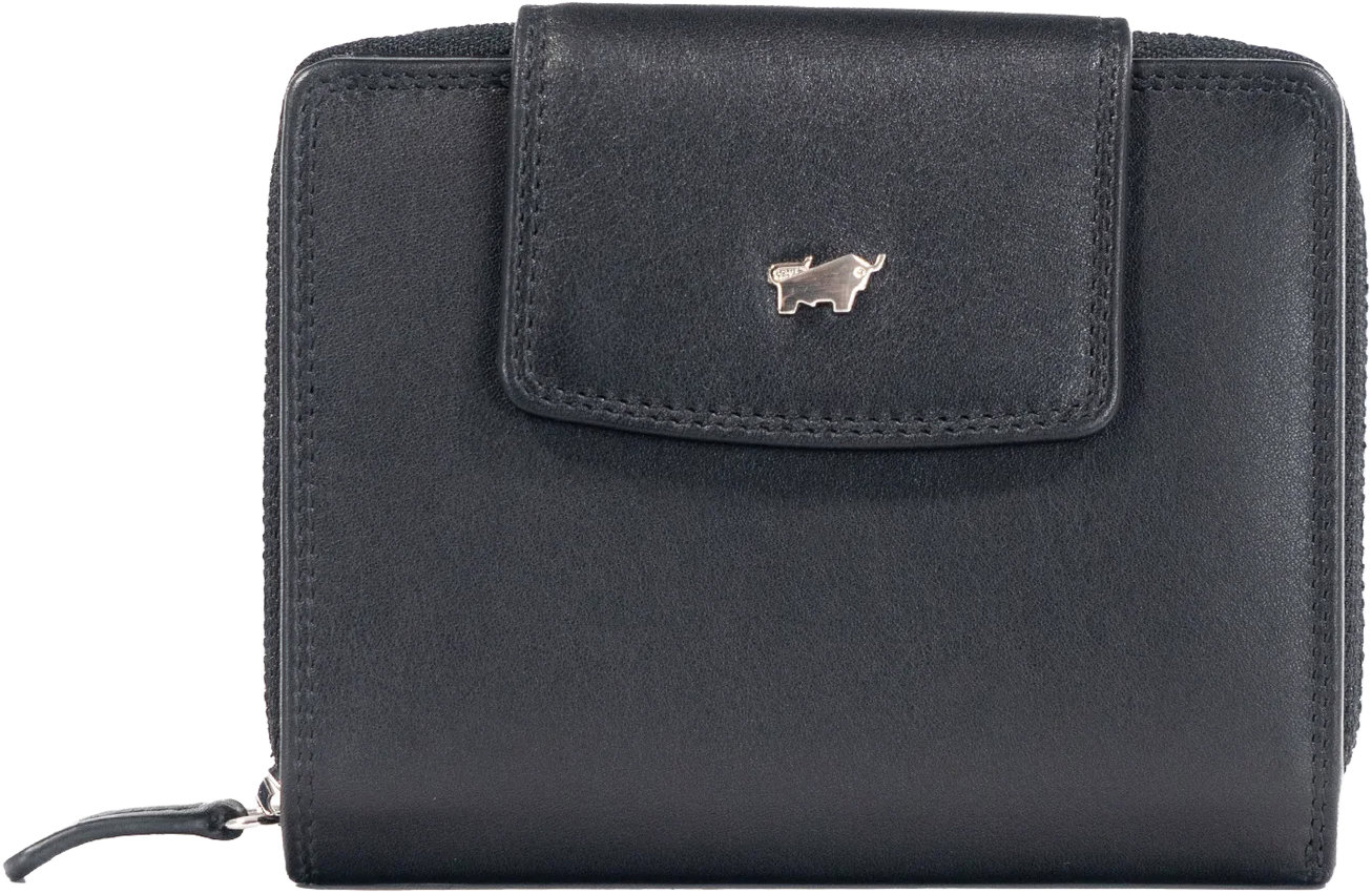 Braun Büffel Golf Rfid zip wallet with 12 card slots, black