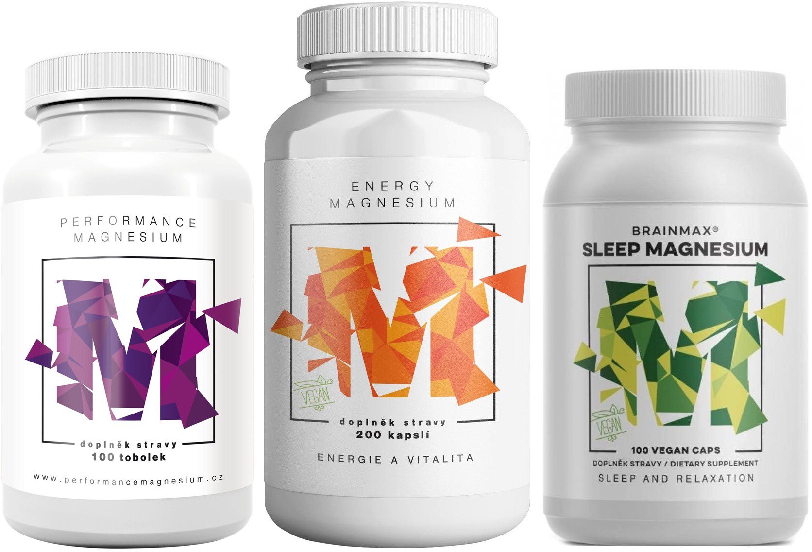 BrainMax Sada hořčíků - Performance, Energy a Sleep