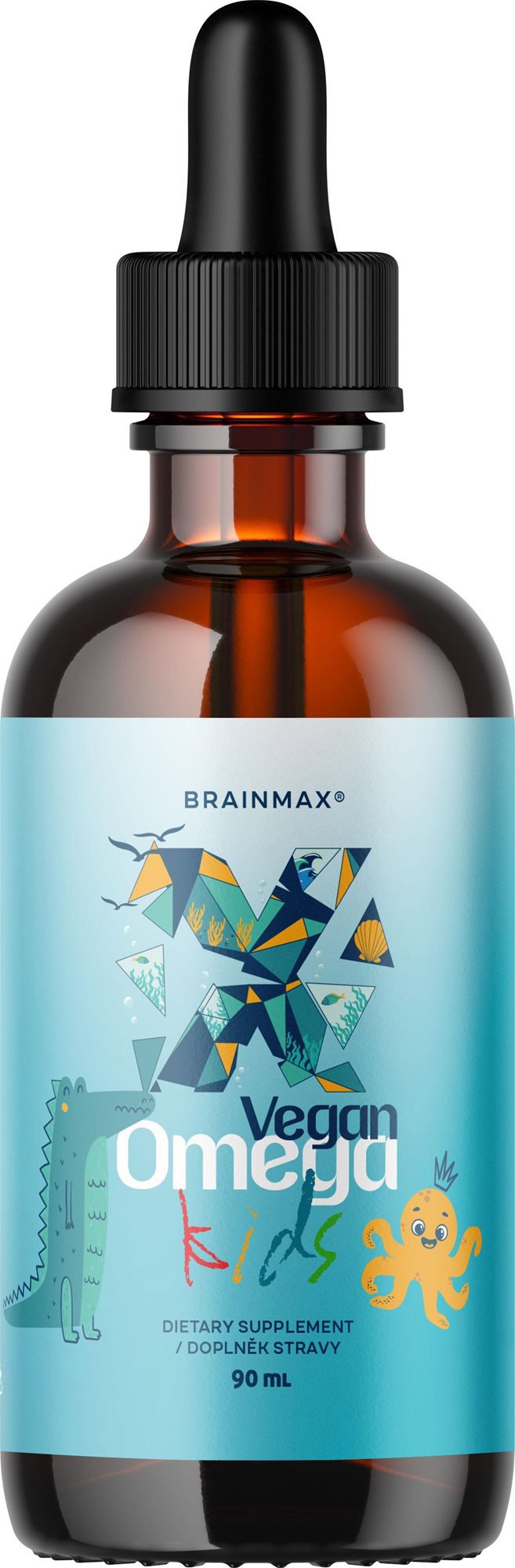 BrainMax Vegan Omega Kids, omega-3 pro děti, 90 ml