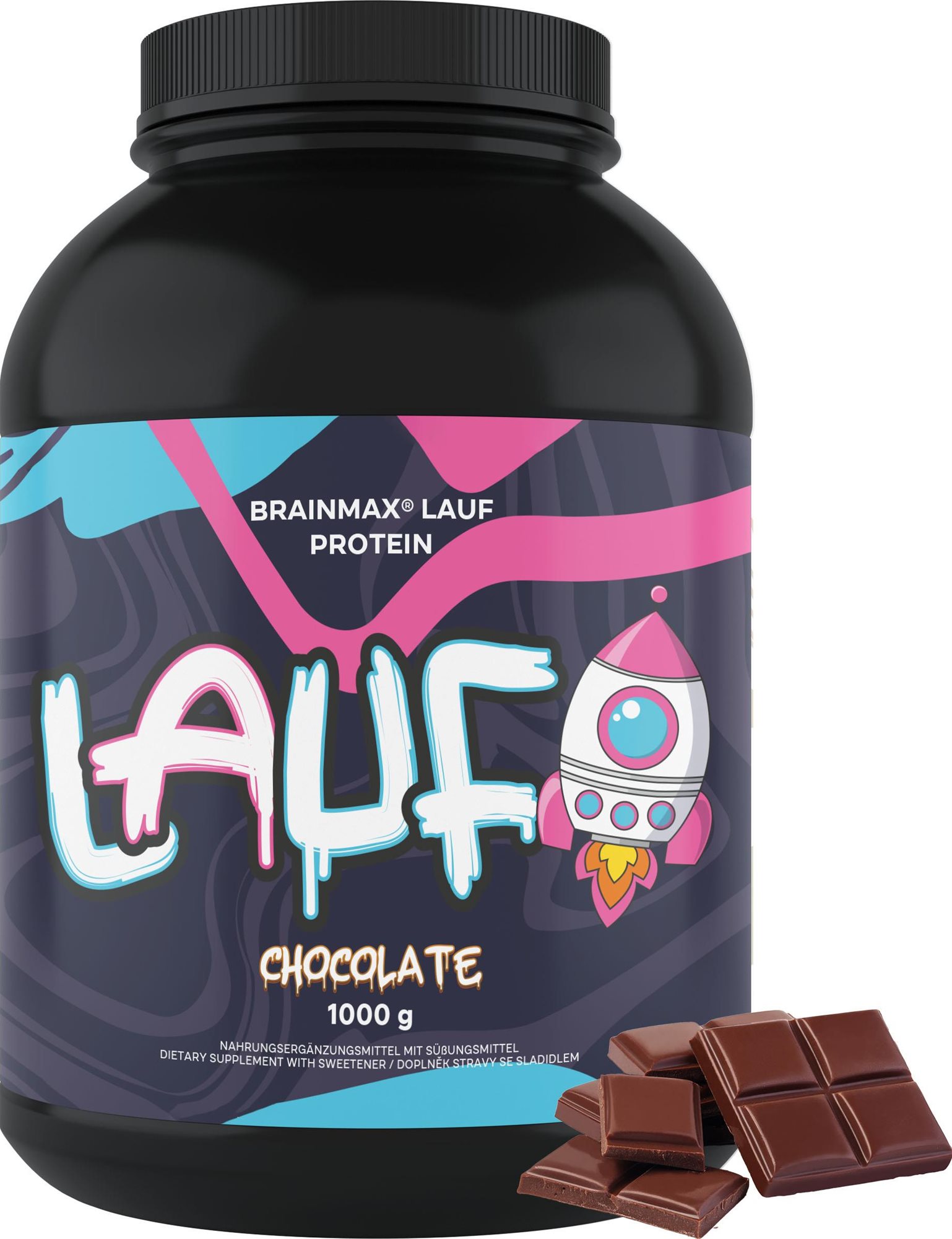 BrainMax LAUF Protein, nativní syrovátkový protein 1000 g, čokoláda