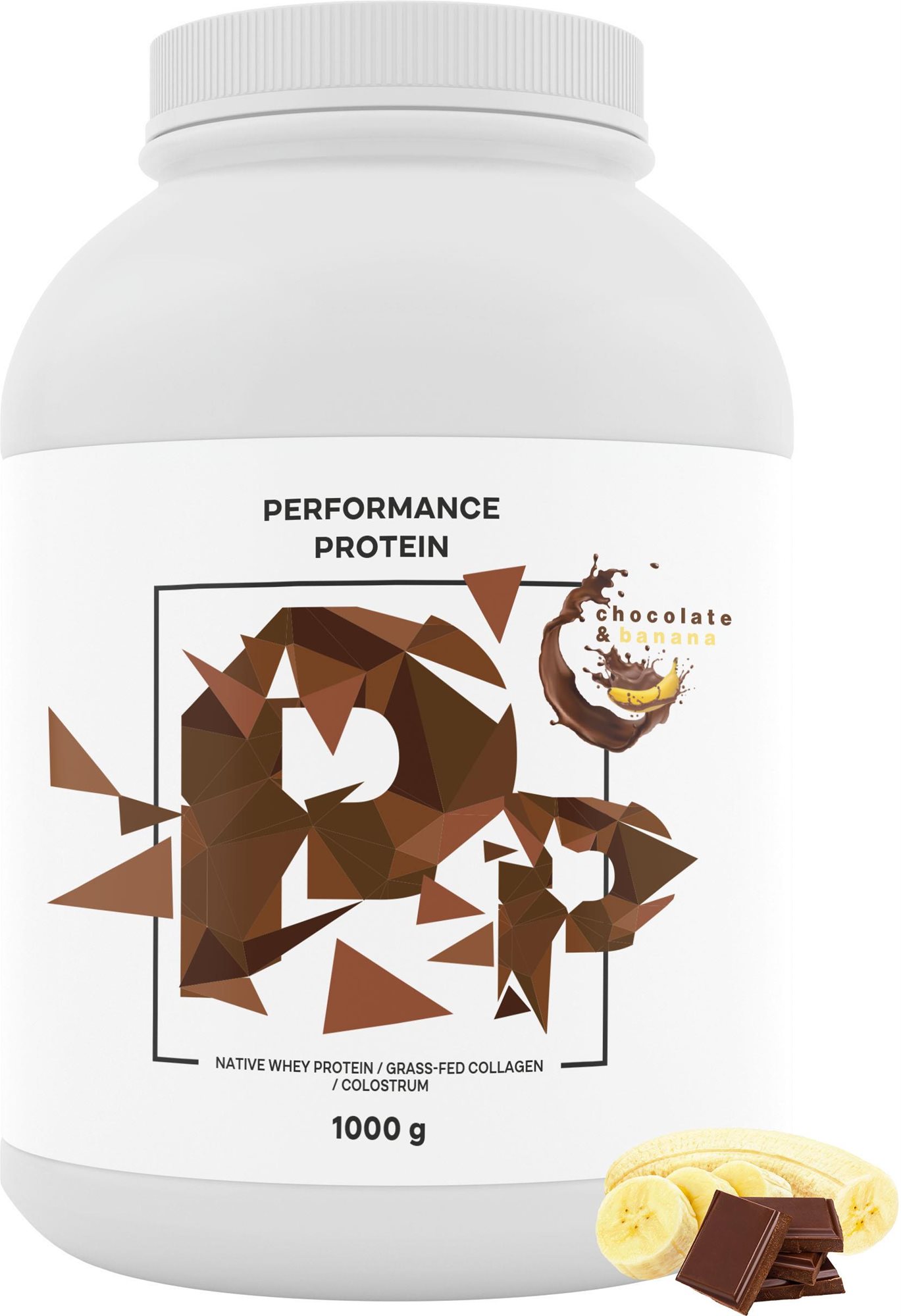 BrainMax Performance Protein, nativní syrovátkový protein 1000 g, čokoláda a banán