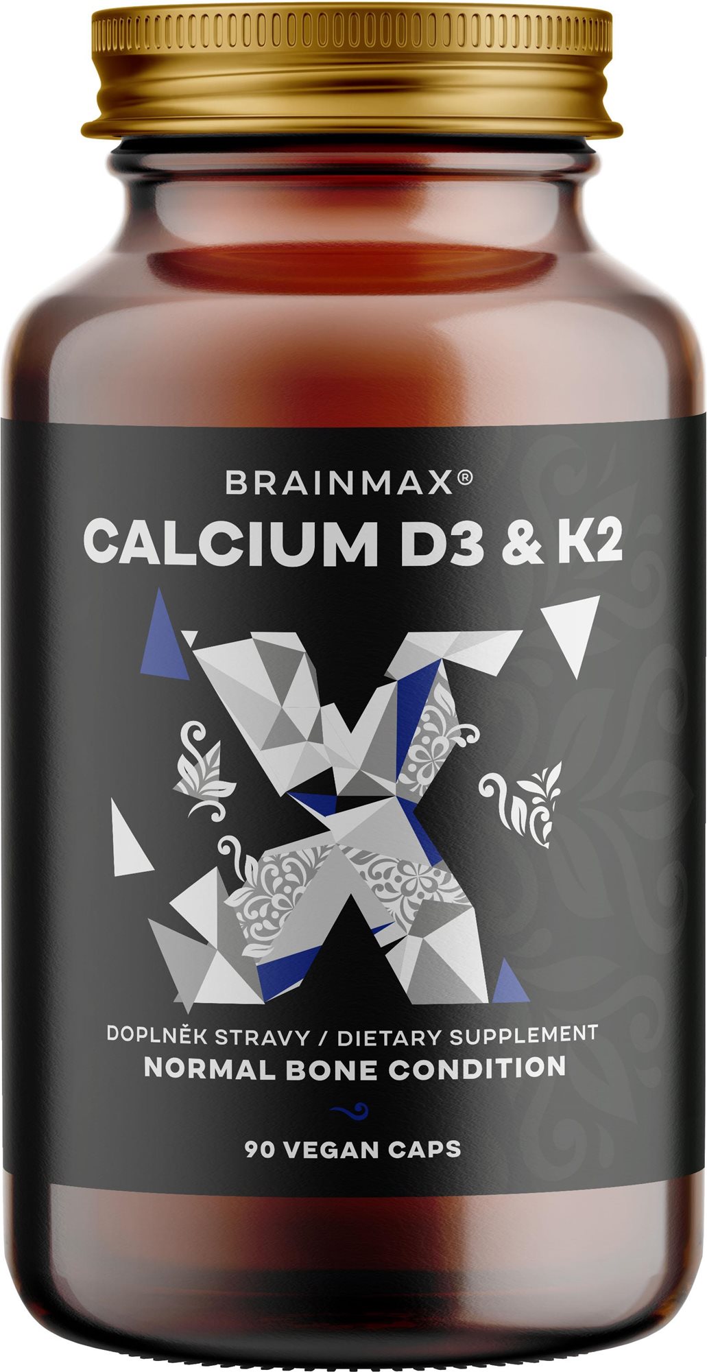 BrainMax Calcium D3 & K2, 90 rostlinných kapslí