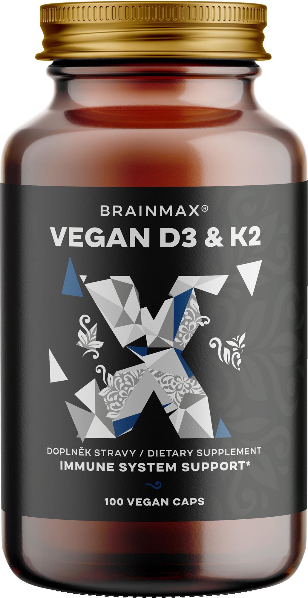 BrainMax Vegan Vitamin D3 & K2 4000 IU 150 mcg, 100 rostlinných kapslí
