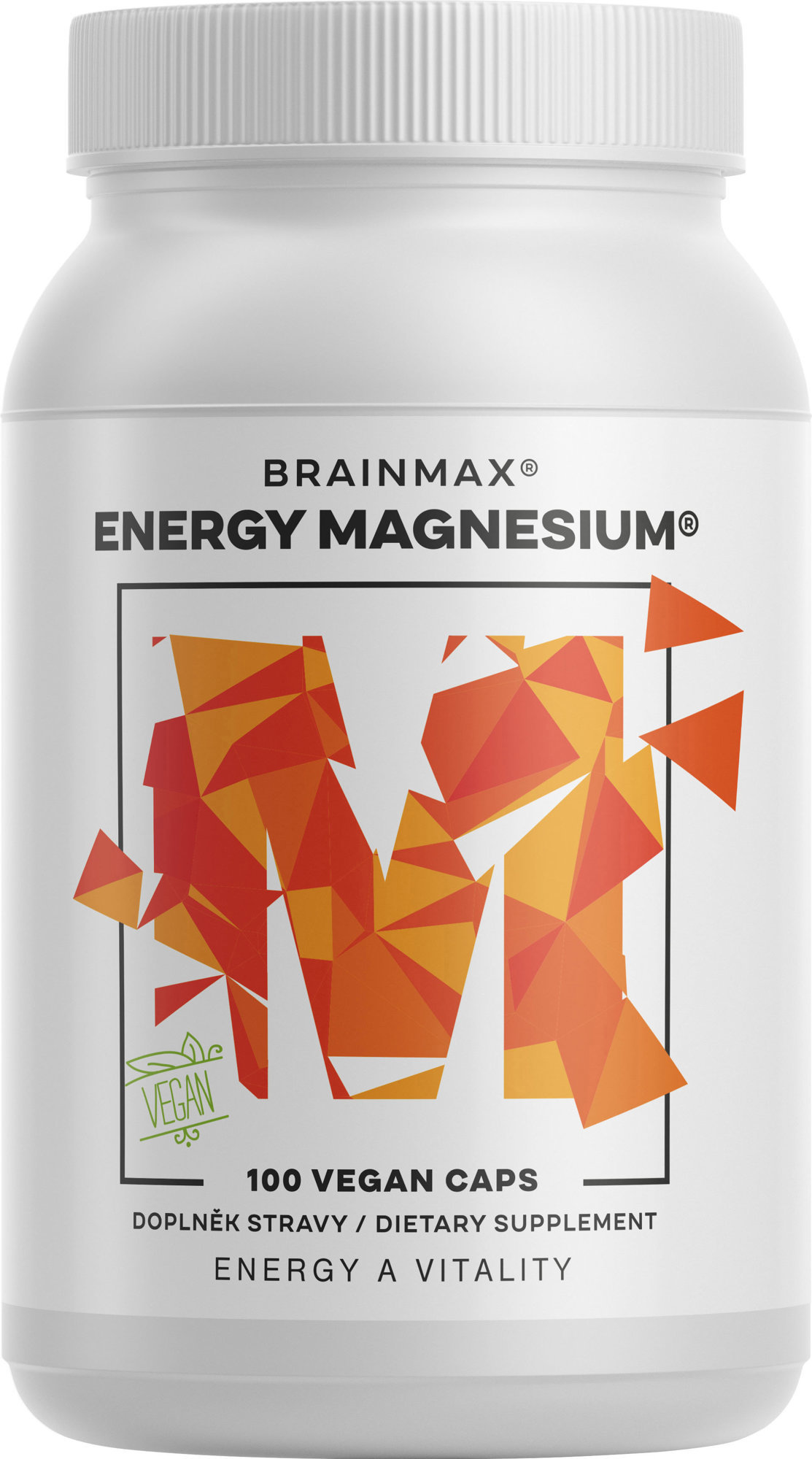 BrainMax Energy Magnesium 1000 mg, Hořčík Malát 200 mg, 100 kapslí