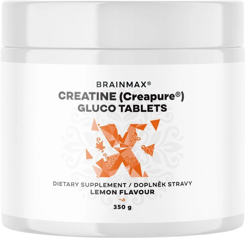 BrainMax Creatine Creapure® Gluco tablets, Lemon, Kreatin monohydrát tablety, Citrón, 350 g, 115 tab