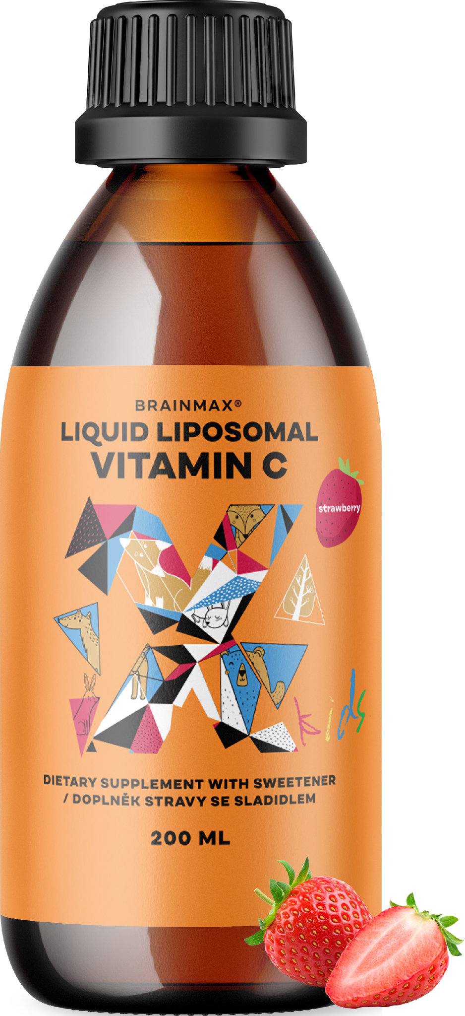 BrainMax Kids Liquid Liposomal Vitamin C 500 mg Strawberry 200 ml