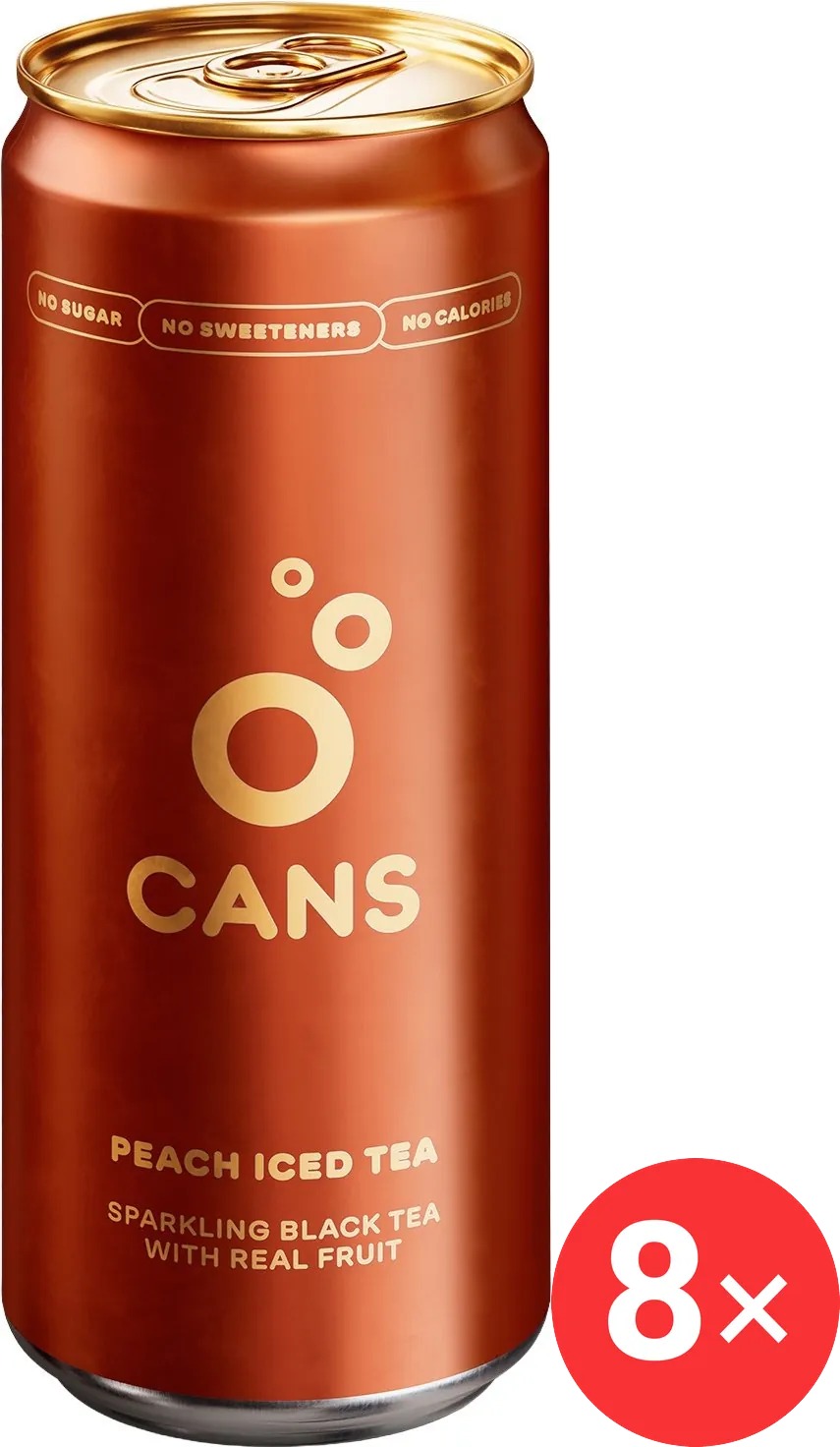 CANS Ledový čaj broskev, 8 x 330 ml