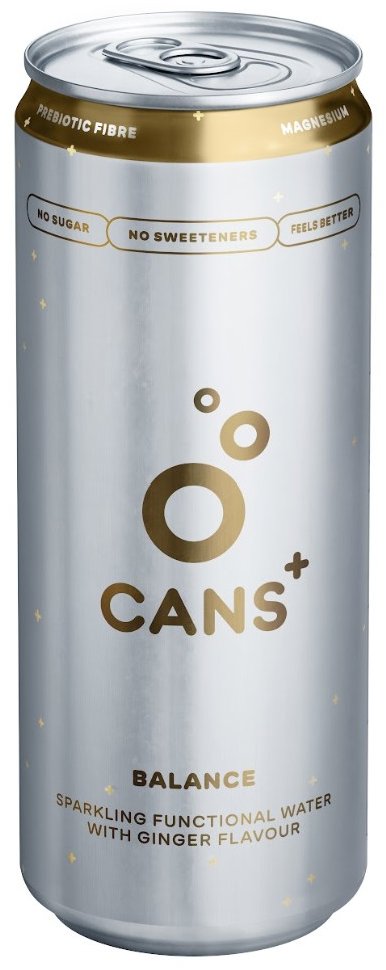 CANS+ Balance Perlivý funkční nápoj se zázvorovou příchutí, 330 ml