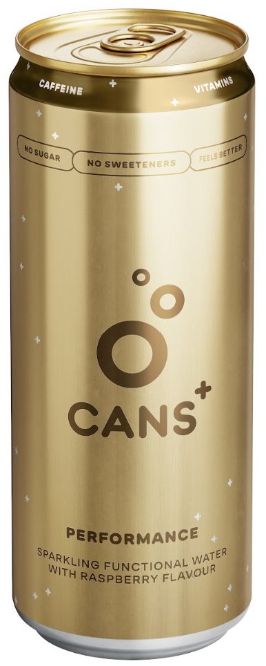 CANS+ Performance Perlivý funkční nápoj s malinovou příchutí, 330 ml