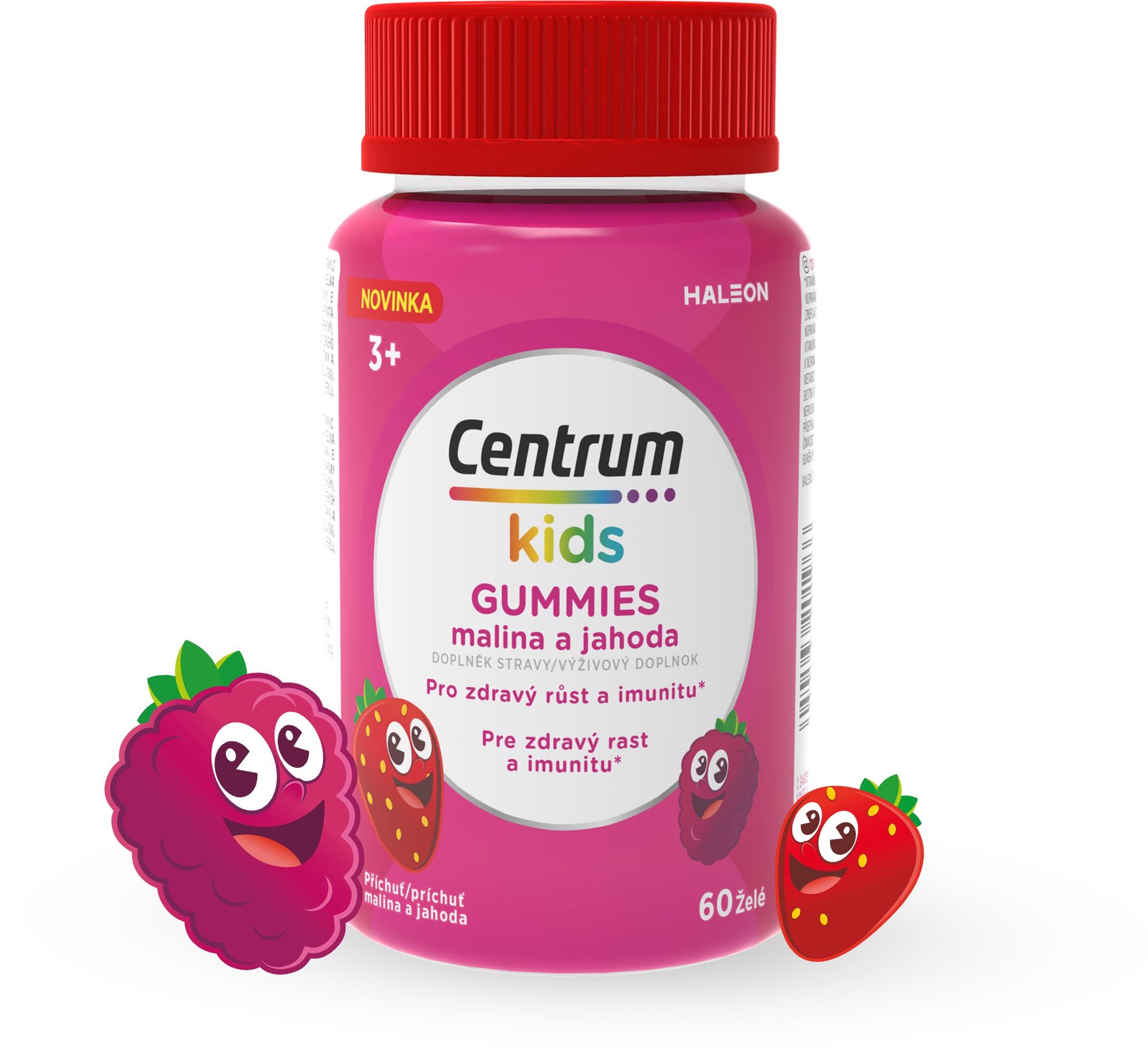 Centrum Kids Gummies multivitamín malina a jahoda želé 60 ks