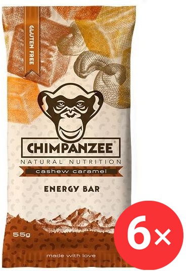 CHIMPANZEE Energy bar 6 x 55g, Cashew Caramel