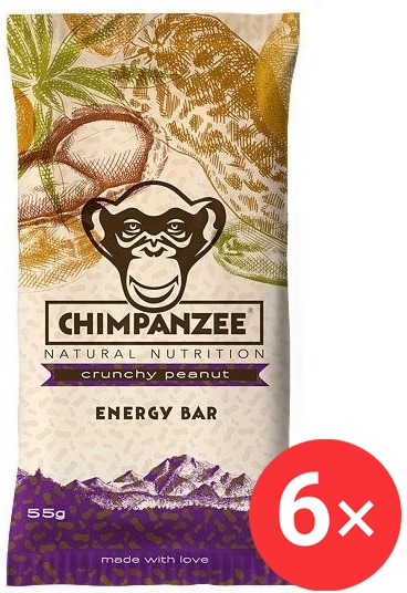 CHIMPANZEE Energy bar 6 x 55g, Crunchy Peanut