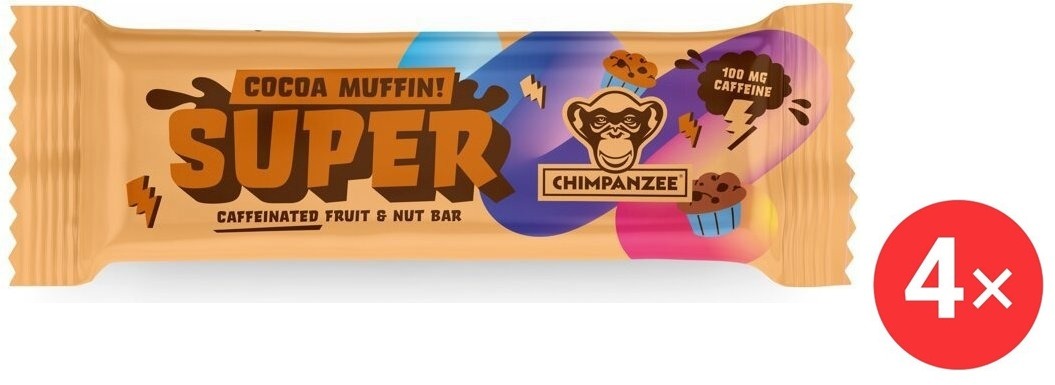 CHIMPANZEE Super Bar Cocoa Muffin 4 x 55 g