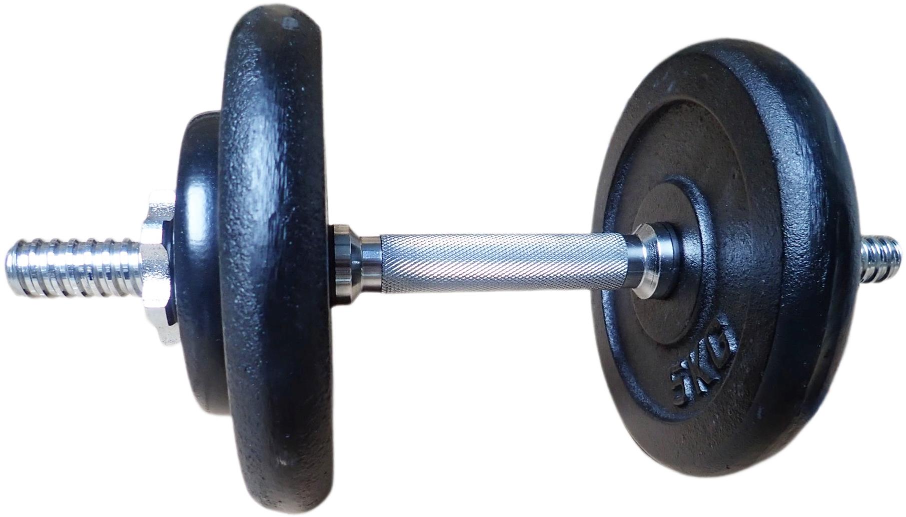 KUBIsport Jednoruční nakládací činka 15 kg - 30 mm černá