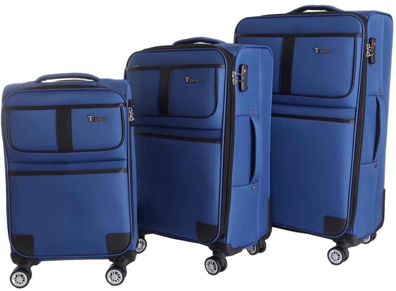 T-class® Sada 3 cestovních kufrů SC-080, modrá