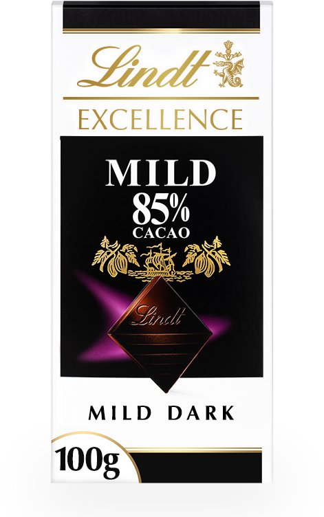Lindt EXCELLENCE Jemná hořká čokoláda, 85 %, 100 g