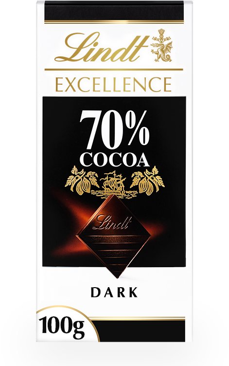 Lindt EXCELLENCE Hořká čokoláda 70% kakaa, 100 g