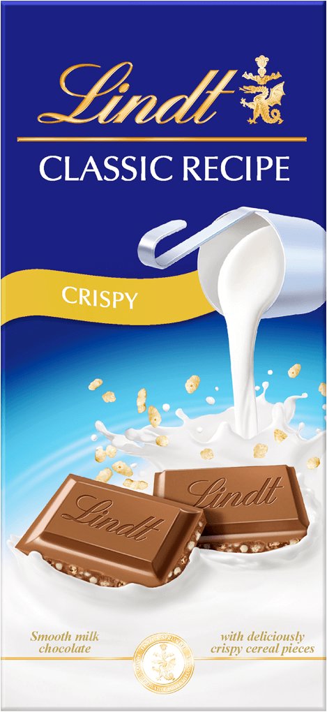 Lindt CLASSIC RECIPE Milk Chocolate Crispy, 100 g
