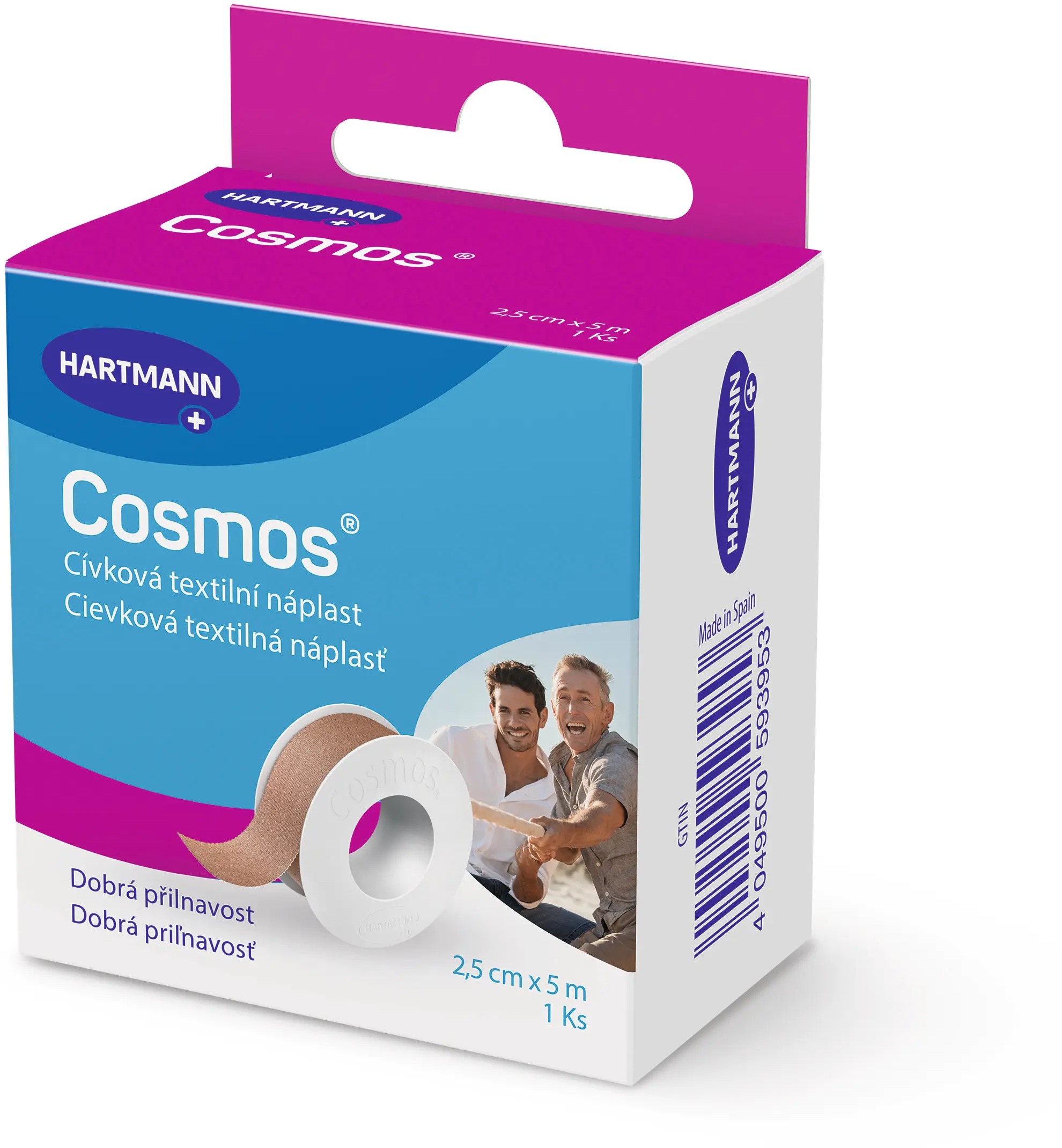 Cosmos náplast cívková pevná 2,5 cm × 5 m